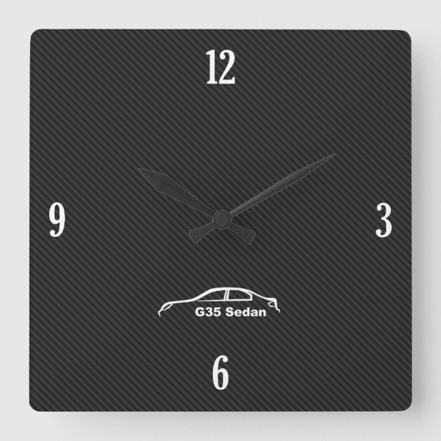 G35 Sedan Brushstroke Logo Square Wall Clock (Front)