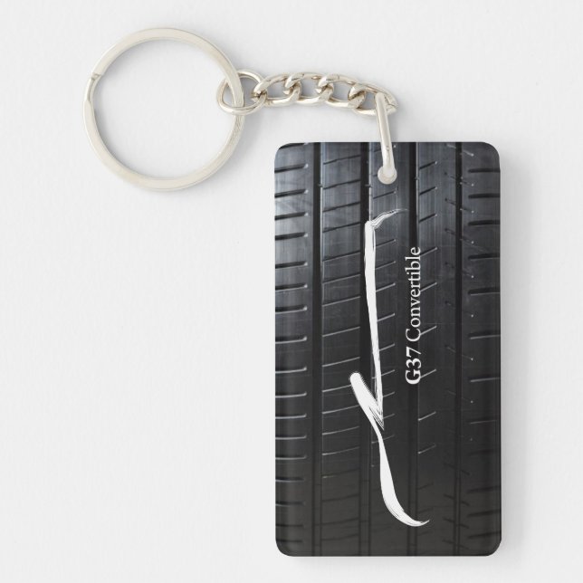 G37 Convertible with tire tread Key Ring (Front)