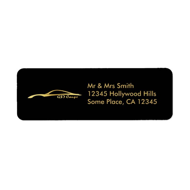 G37 Coupe (Gold) Return Address Label (Front)