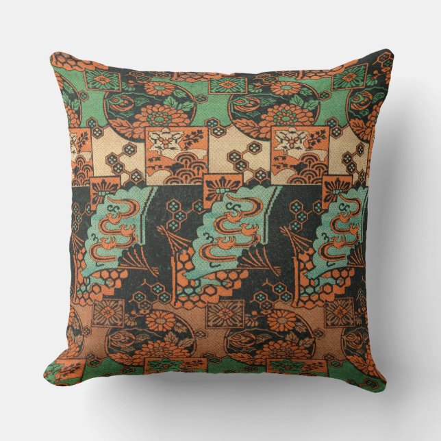 G.A. Audsley Asian Fan Pattern Cushion (Front)