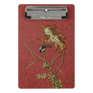 G.A. Audsley Vintage Red Japanese Bird Lotus Art Mini Clipboard