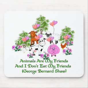 G. B. Shaw Vegetarian Quote Mouse Pad