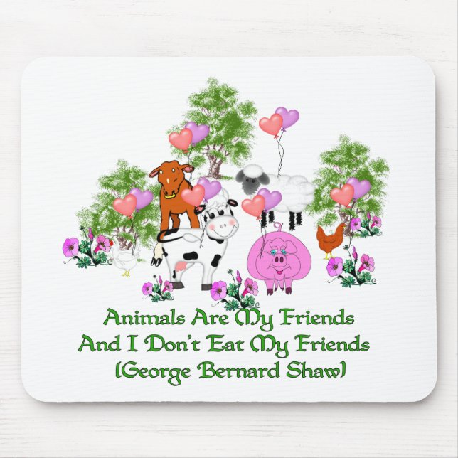 G. B. Shaw Vegetarian Quote Mouse Pad (Front)