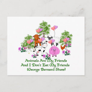 G. B. Shaw Vegetarian Quote Postcard