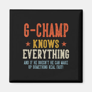 G-champ knows everything father's day retro magnet