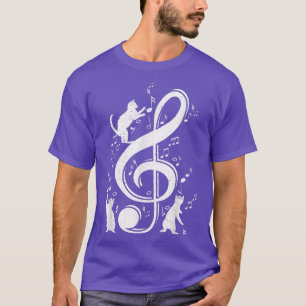 G Clef Cat Musician Cat Lover Music Note Music Lov T-Shirt