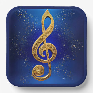 G-Clef Paper Plate