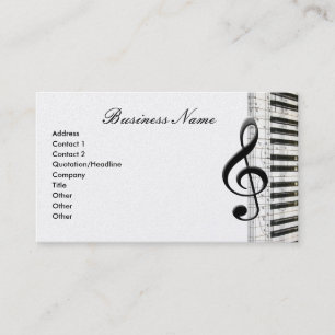 G-Clef & Piano Keyboard Music Notes Business Cards