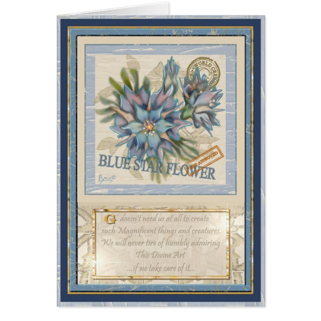 G Creation Office bleu flower blank card (Front)