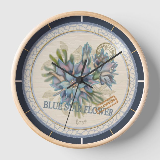 G Creation Office blue flower Clock (Front)
