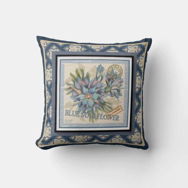 G Creation Office blue flower Cushion (Front)