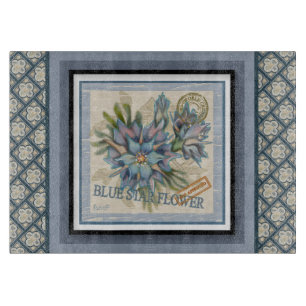 G Creation Office blue flower Cutting Board
