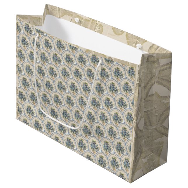 G Creation Office blue flower Large Gift Bag (Front Angled)