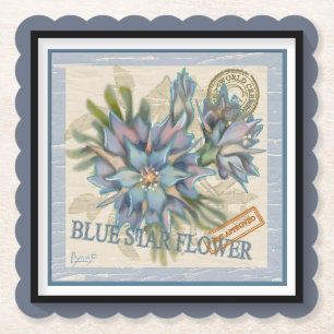 G Creation Office blue flower Paper Coaster