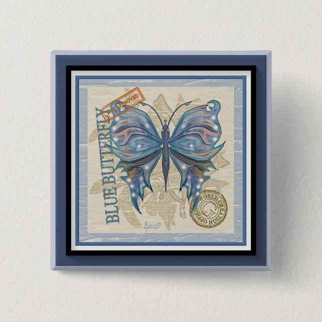 G Creation Office butterfly 15 Cm Square Badge (Front)