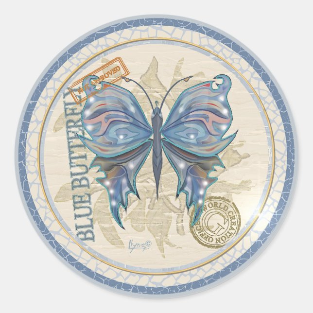 G Creation Office butterfly Classic Round Sticker (Front)