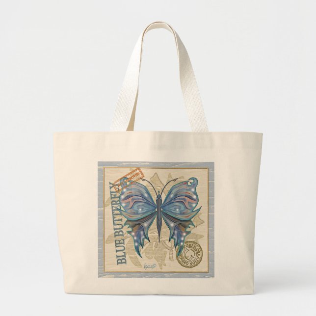 G Creation Office butterfly Large Tote Bag (Front)