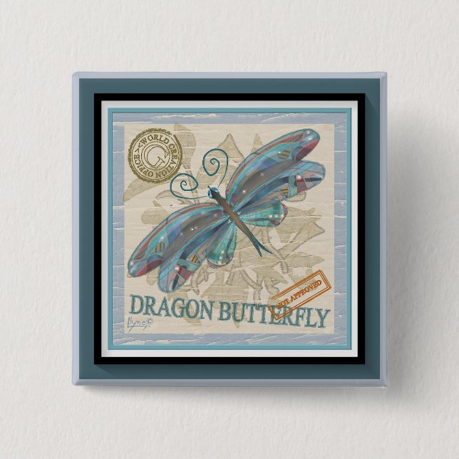 G Creation Office dragonfly 15 Cm Square Badge (Front)
