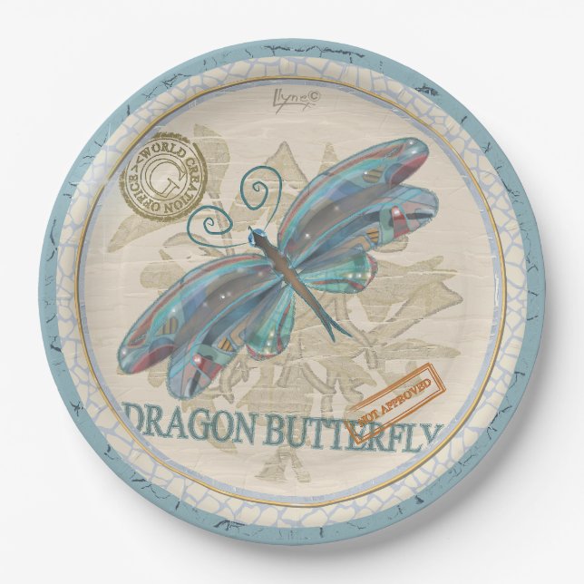 G Creation Office dragonfly Paper Plate (Front)