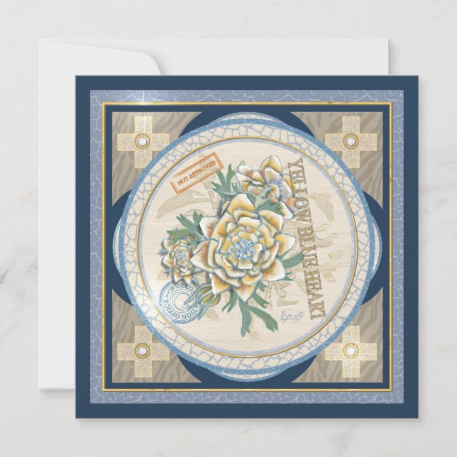 G Creation Office yellow flower blank card (Front)