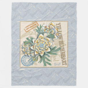 G Creation Office yellow flower Fleece Blanket