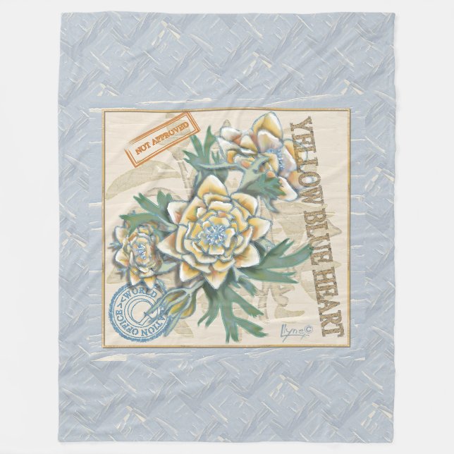 G Creation Office yellow flower Fleece Blanket (Front)