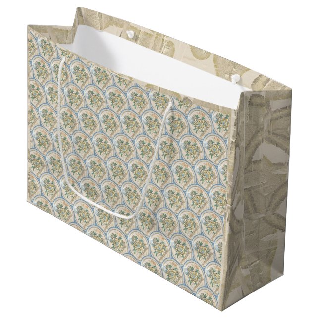 G Creation Office yellow flower Large Gift Bag (Front Angled)