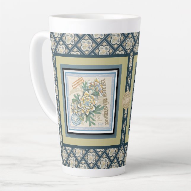 G Creation Office yellow flower Latte Mug (Left Angle)