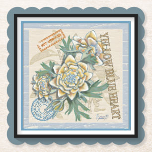 G Creation Office yellow flower Paper Coaster