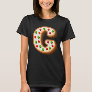 G Cutest Capital Christmas Cookie Alphabet Letter T-Shirt