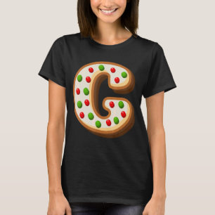 G Cutest Capital Christmas Cookie Alphabet Letter T-Shirt