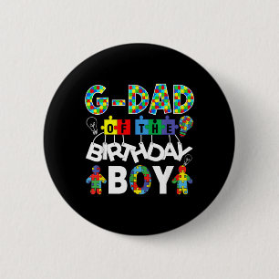 G Dad of The Bday Boy Autism Awareness Puzzle ece 6 Cm Round Badge