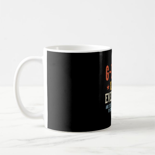 G-daddy knows everything father's day retro coffee mug (Left)