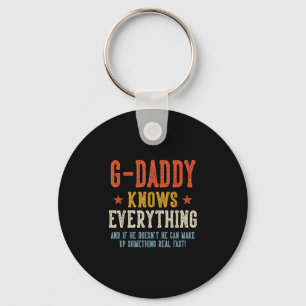 G-daddy knows everything father's day retro key ring