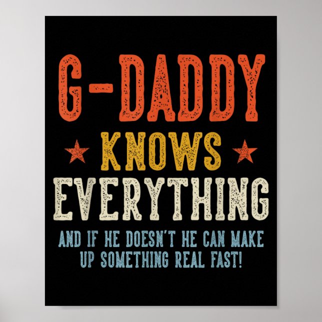 G-daddy knows everything father's day retro poster (Front)