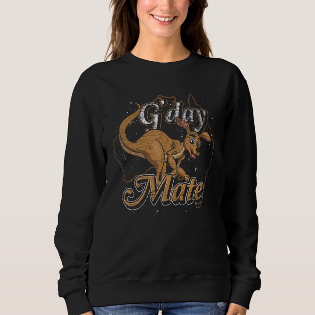 G Day Mate Cute Aussie Kangaroo Animal Australia Sweatshirt (Front)