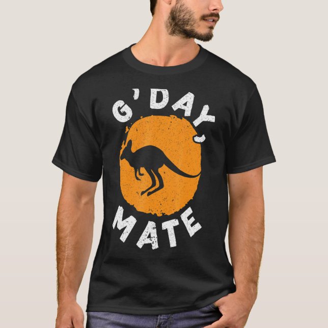G' Day Mate Kangaroo Australia Australian Aussie V T-Shirt (Front)