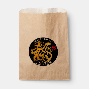 G Dog Papercut Chinese New Year 2018 Kraft Favour  Bag