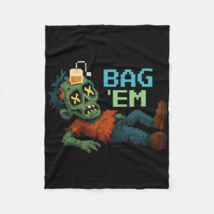 G em Pixel Zombie Tea G Halloween Npc Gamer Meme  Fleece Blanket