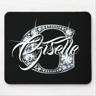 G Faux Diamond Bling Monogram Mouse Pad
