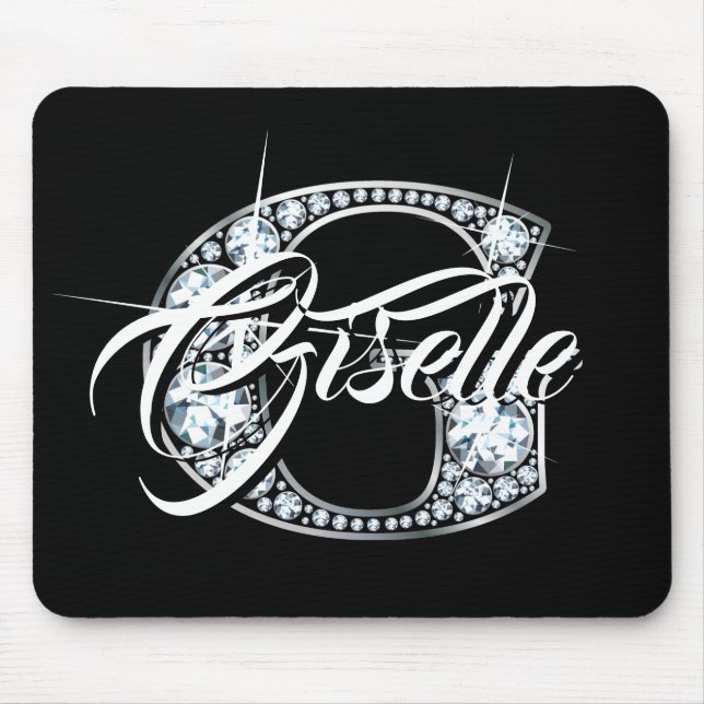 G Faux Diamond Bling Monogram Mouse Pad (Front)