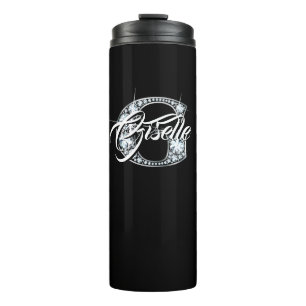 G Faux Diamond Bling Monogram Thermal Tumbler
