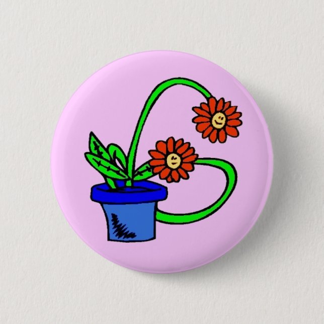 G - Flowers Monogram Button (Front)