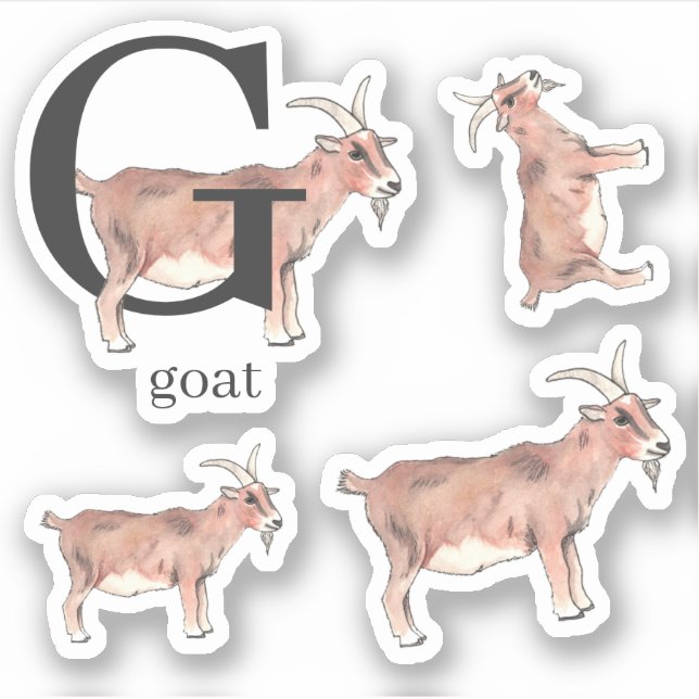 G for Goat Stickers (Front)
