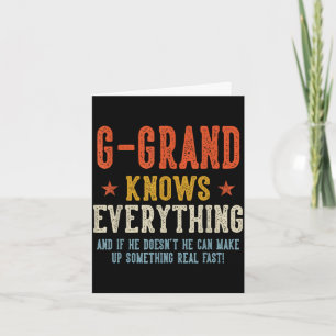 G-grand knows everything father's day retro card