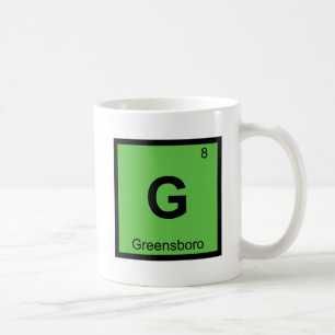 G - Greensboro North Carolina Chemistry Symbol Coffee Mug