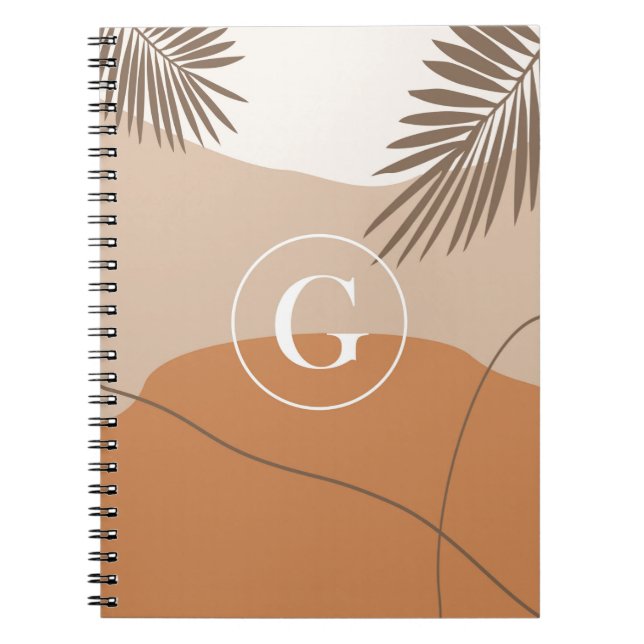 G - Initial Monogram Letter G Abstract Design Notebook (Front)