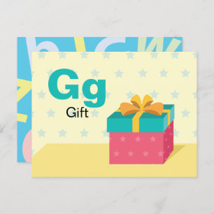 G is for Gift - Alphabet Flash Card