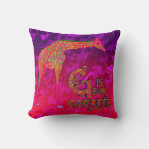 G is for Giraffee (CKC)-Square Throw Pillow