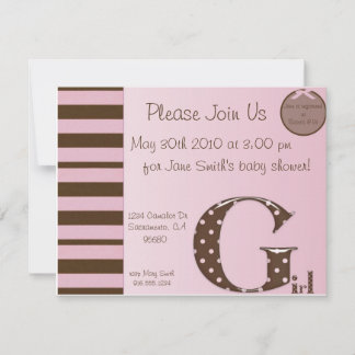 G is for Girl Baby Shower Invitation